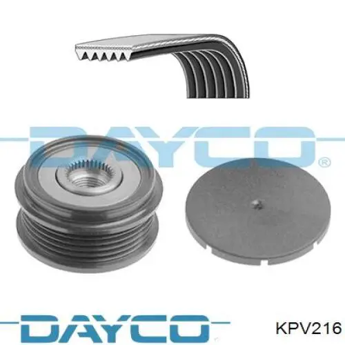 KPV216 Dayco ремінь приводний, агрегатів, комплект