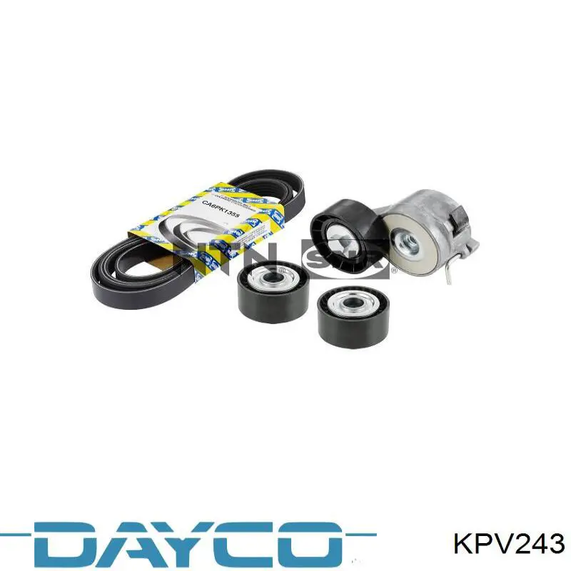 Купити KPV243 Dayco Ремінь приводний, агрегатів, комплект