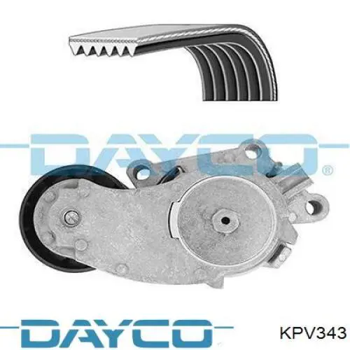 Купити KPV343 Dayco Ремінь приводний, агрегатів, комплект