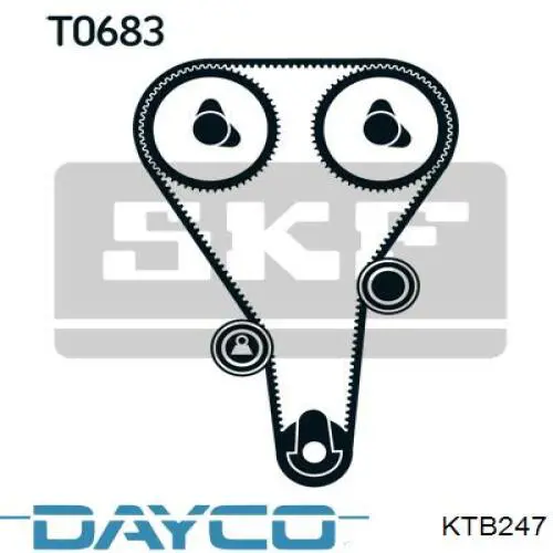 Комплект ГРМ Dayco KTB247 ціна, від 48.12 USD