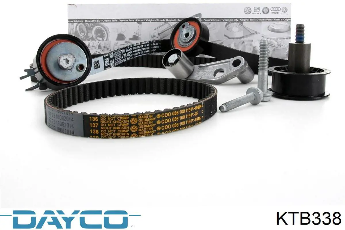 KTB338 Dayco Ремінь ГРМ, комплект