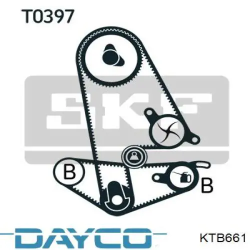 Комплект ГРМ Dayco KTB661 ціна, від 61.96 USD