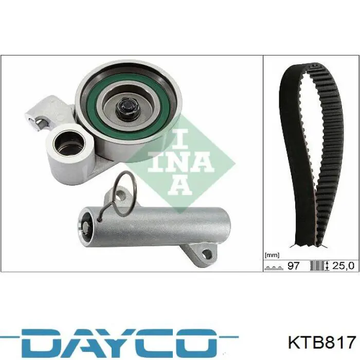 Комплект ГРМ Dayco KTB817 ціна, від 81.86 USD