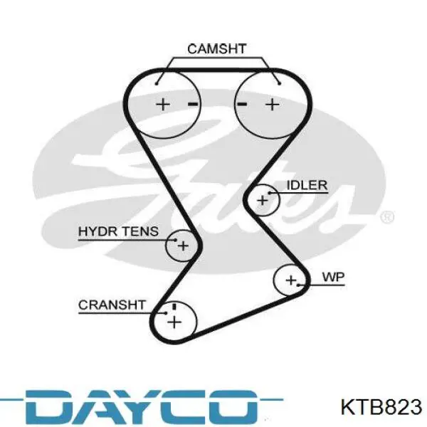 Комплект ГРМ Dayco KTB823 ціна, від 125.96 USD