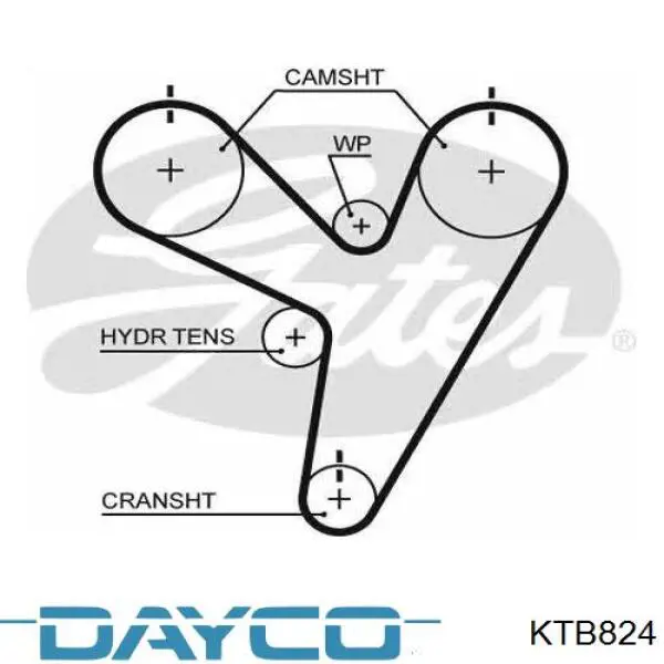Комплект ГРМ Dayco KTB824 ціна, від 67.55 USD