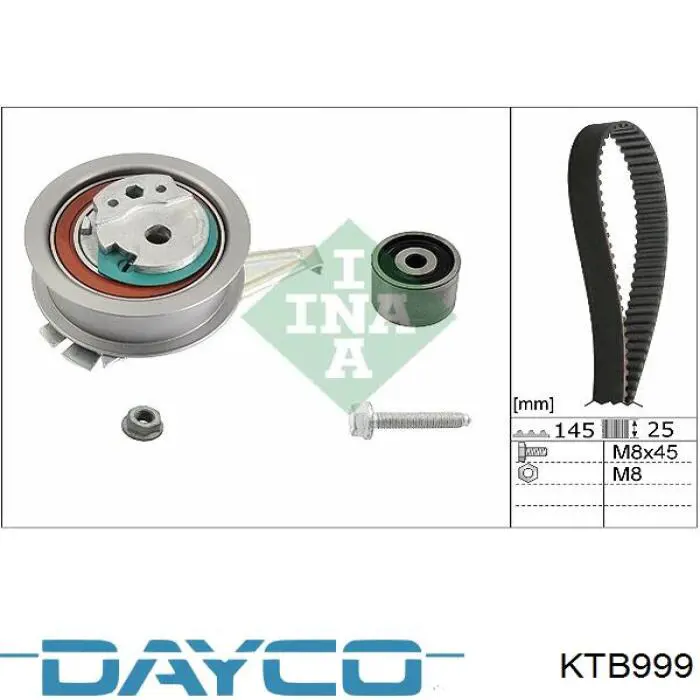 KTB999 Dayco Ремінь ГРМ, комплект