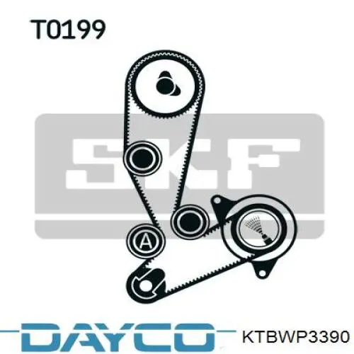 Ремкомплект ГРМ Dayco KTBWP3390