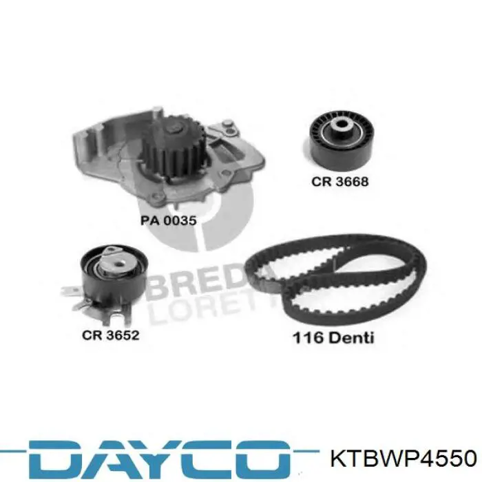Комплект ГРМ Dayco KTBWP4550 ціна, від 86.30 USD