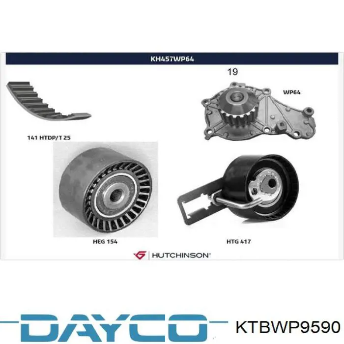 Комплект ГРМ KTBWP9590 Dayco