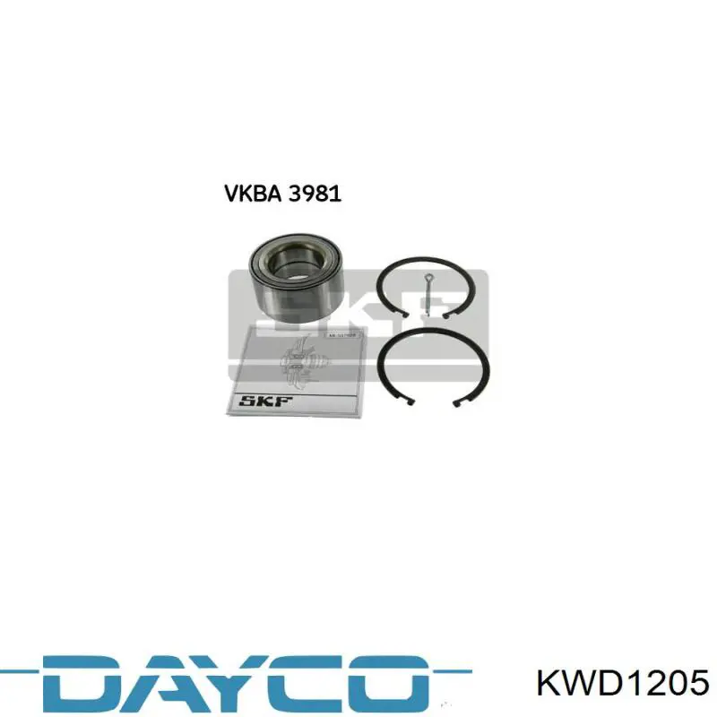 Комплект підшипник маточини передньої Dayco KWD1205 ціна, від 28.15 USD