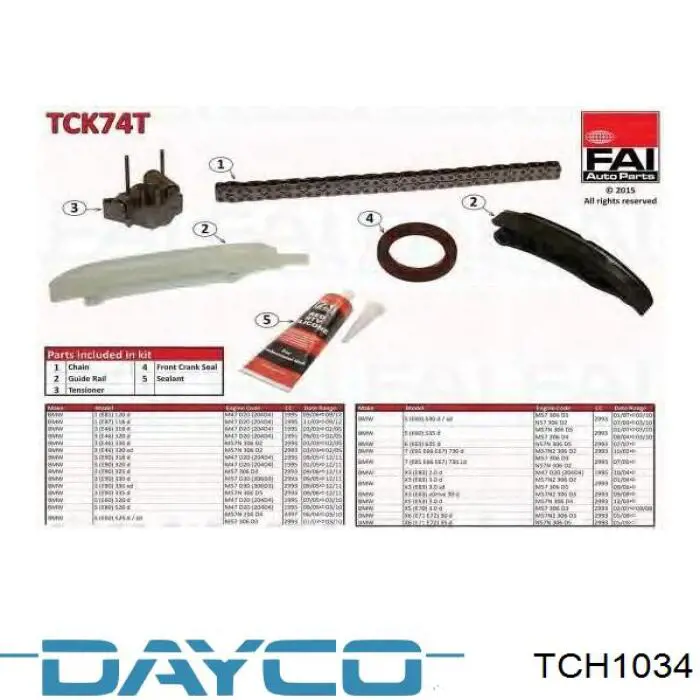 TCH1034 Dayco ланцюг грм, верхня
