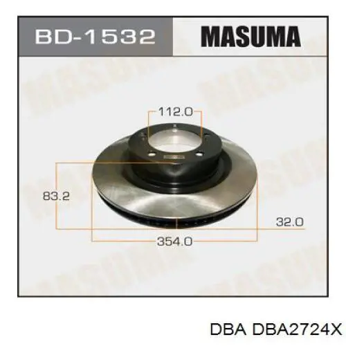 Диск переднього гальма DBA DBA2724X ціна, від 85.52 USD