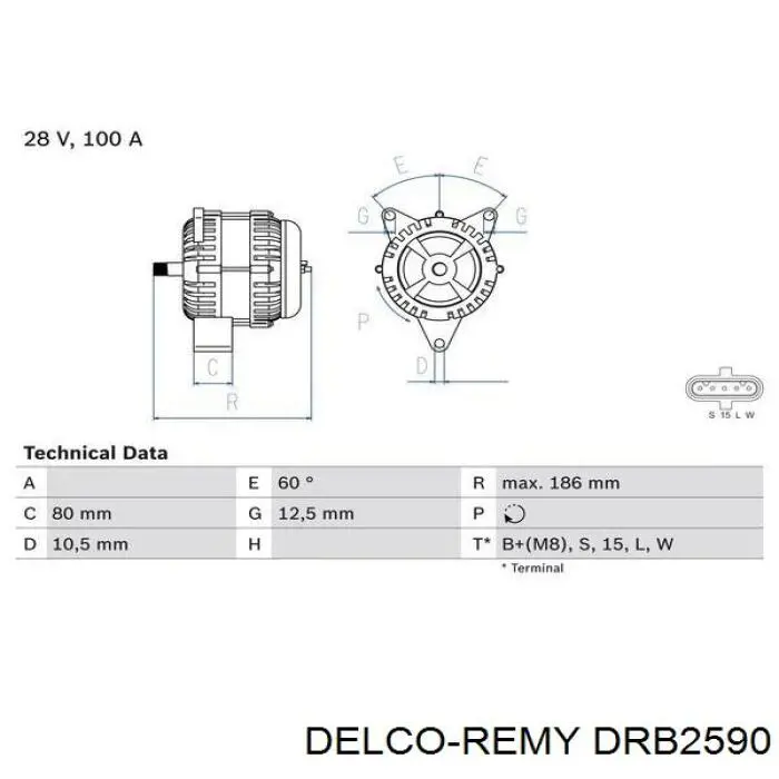 DRB2590 Delco Remy генератор