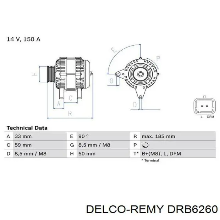 Генератор DRB6260 Delco Remy