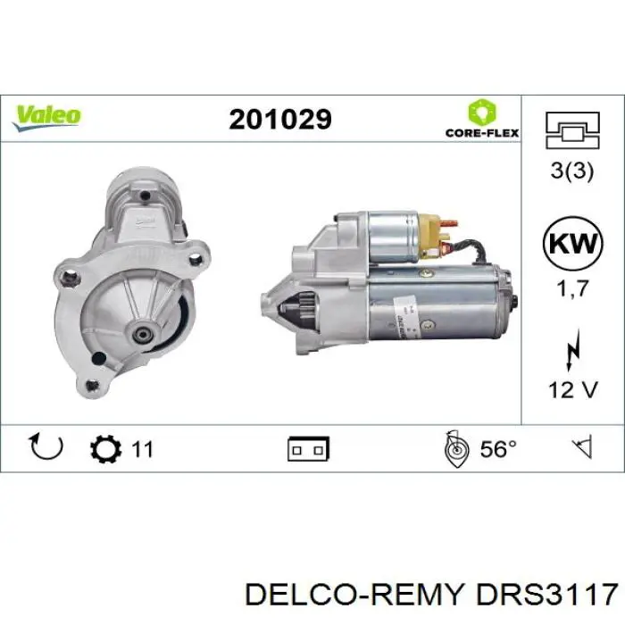 DRS3117 Delco Remy стартер