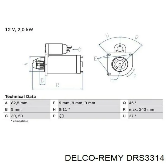 Стартер 144773R1 Massey Ferguson