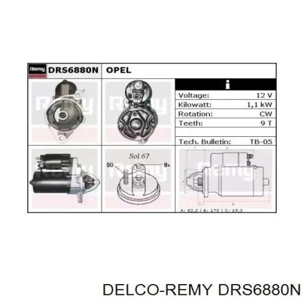 DRS6880N Delco Remy стартер