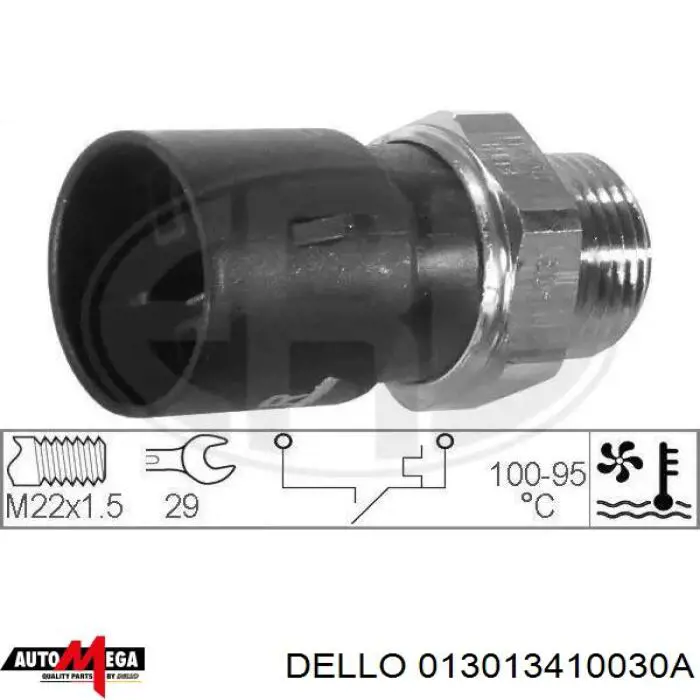 013013410030A Dello/Automega термо-датчик включення вентилятора радіатора
