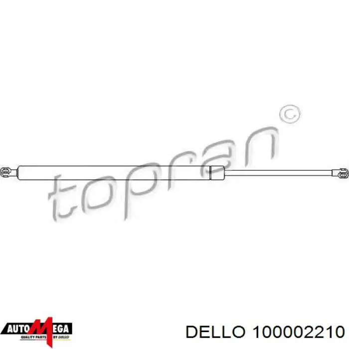 Амортизатор кришки багажника/ двері 3/5-ї задньої 100002210 Dello/Automega