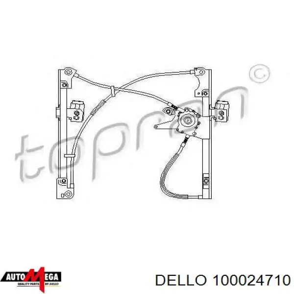 Механізм склопідіймача двері передньої, лівої 100024710 Dello/Automega