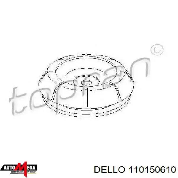 Опора амортизатора переднього 110150610 Dello/Automega