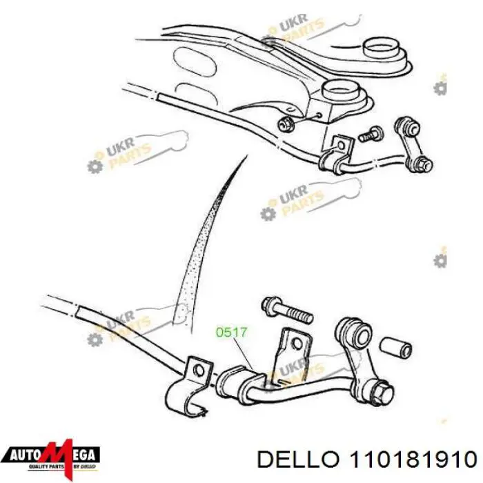 Втулка стабілізатора заднього 110181910 Dello/Automega