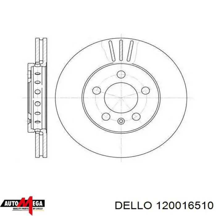 Диск переднього гальма Dello/Automega 120016510 ціна, від 26.94 USD