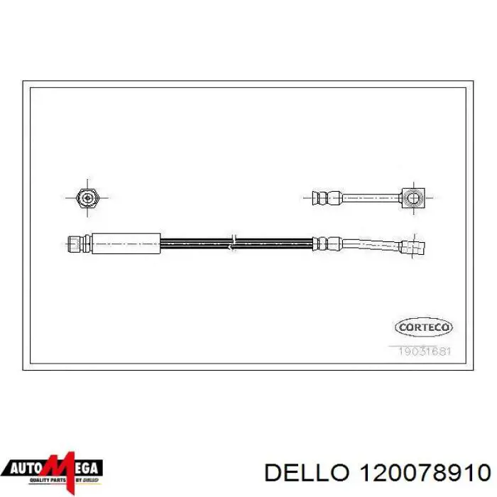 Шланг гальмівний передній 120078910 Dello/Automega