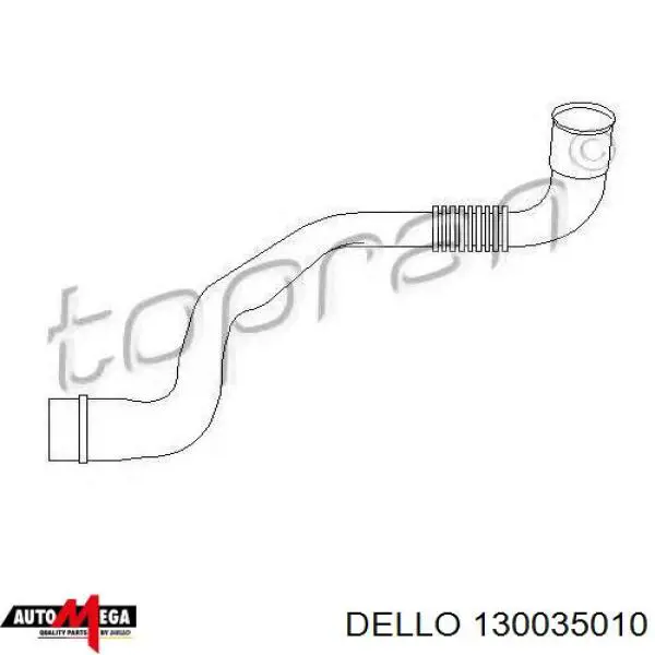 Патрубок вентиляції картера, масловіддільника 130035010 Dello/Automega