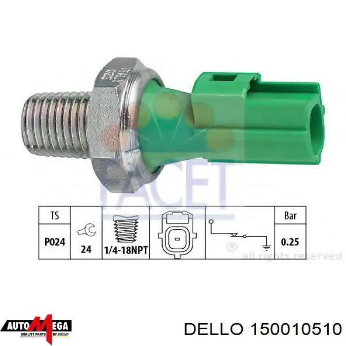 Датчик тиску масла 150010510 Dello/Automega