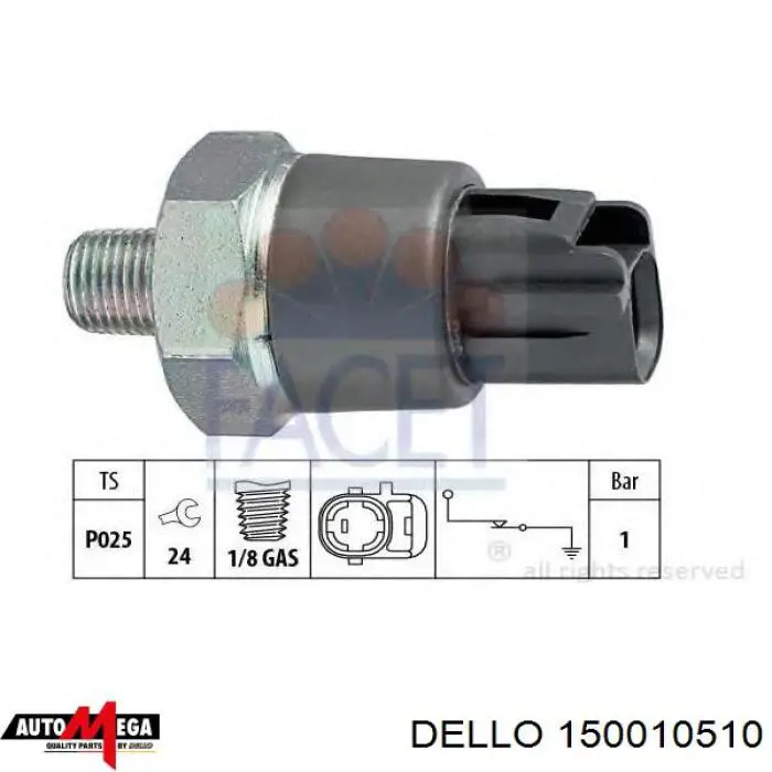 Манометри (показник тиску масла) Dello/Automega 150010510 ціна, від 3.37 USD