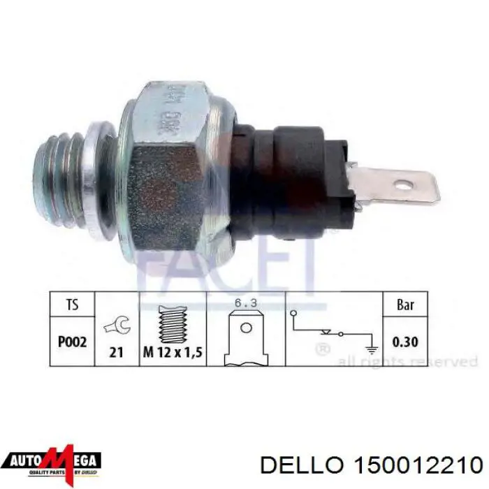 Манометри (показник тиску масла) Dello/Automega 150012210 ціна, від 3.07 USD