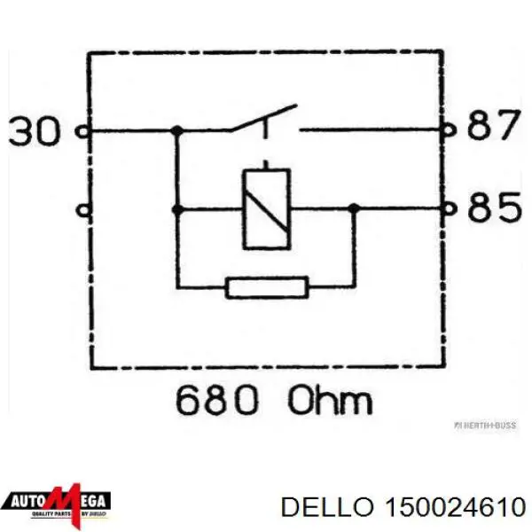 Реле електробензонасосу 150024610 Dello/Automega