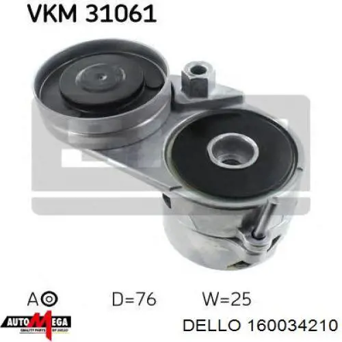 Ролик приводного ременя, паразитний Dello/Automega 160034210 ціна, від 9.93 USD