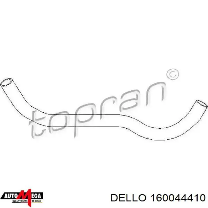 Шланг/патрубок радіатора охолодження, верхній 160044410 Dello/Automega