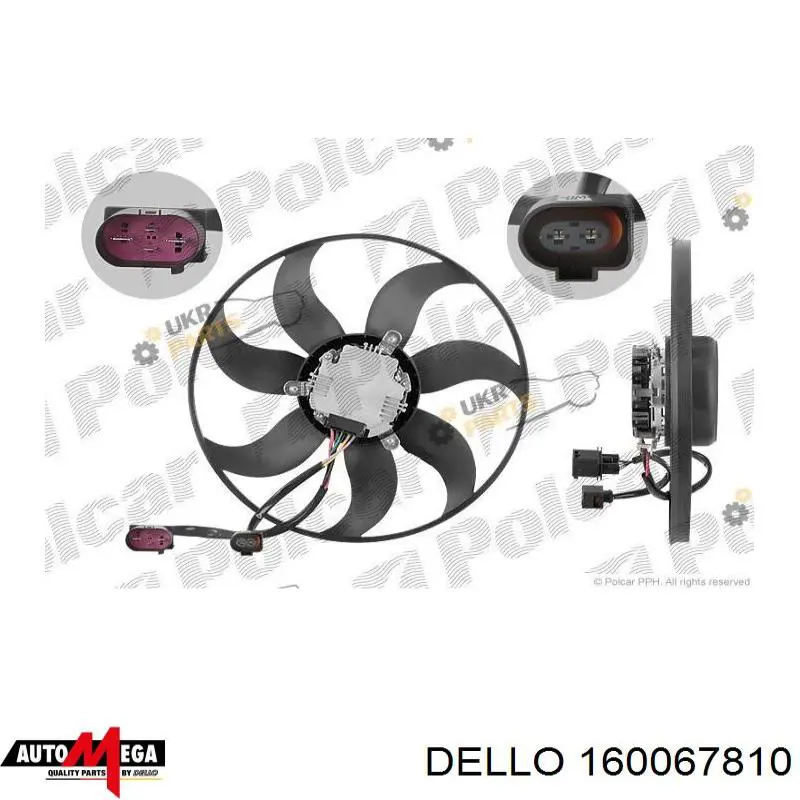 160067810 Dello/Automega електровентилятор охолодження в зборі (двигун + крильчатка, лівий)