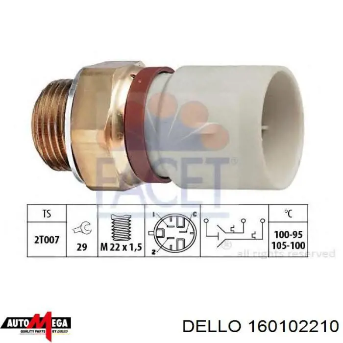 Датчик температури радіатора Dello/Automega 160102210 ціна, від 10.18 USD