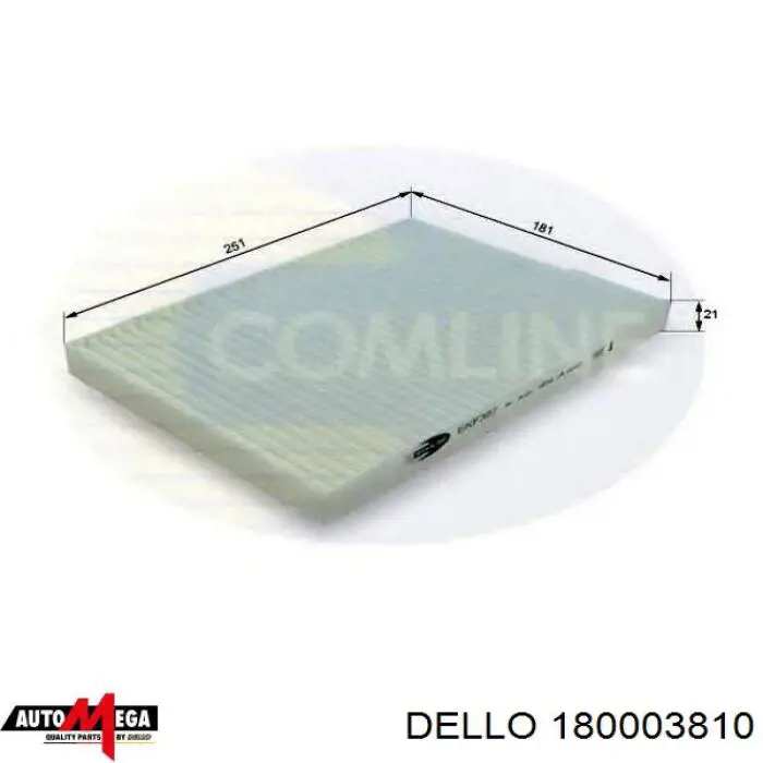 Повітряний фільтр салону Dello/Automega 180003810