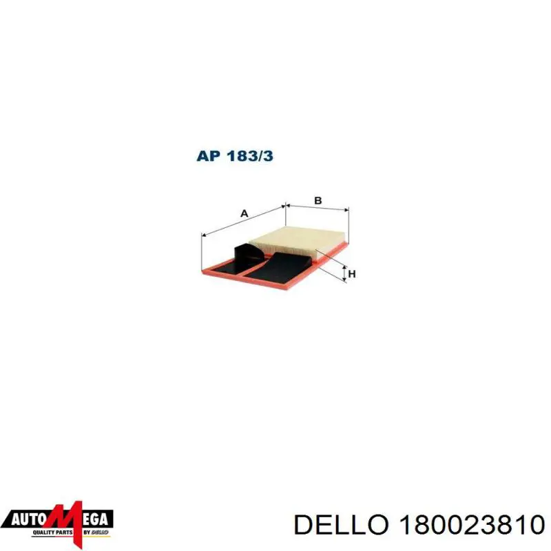 180023810 Dello/Automega Повітряний фільтр двигуна