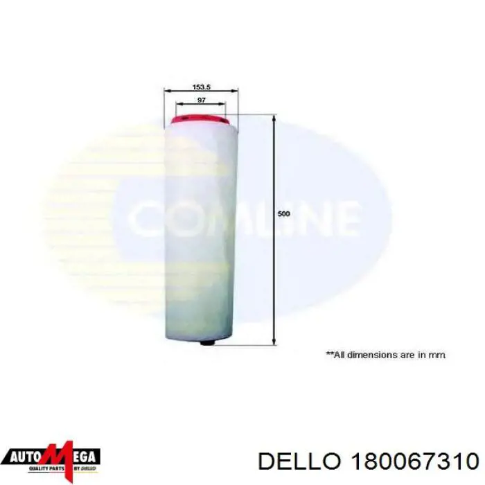 Повітряний фільтр 180067310 Dello/Automega