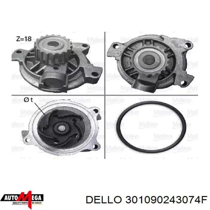Ролик натяжителя ременя газорозподілу Dello/Automega 301090243074F ціна, від 30.22 USD