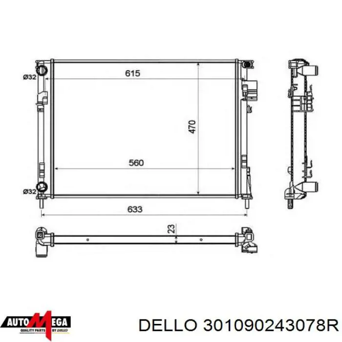 Ролик натяжителя ременя газорозподілу Dello/Automega 301090243078R ціна, від 34.63 USD