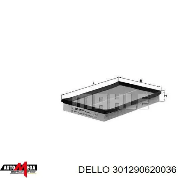 Повітряний фільтр 301290620036 Dello/Automega