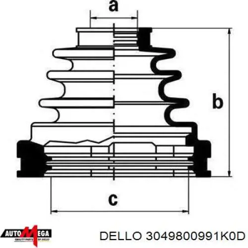 3049800991K0D Dello/Automega Граната зовнішня