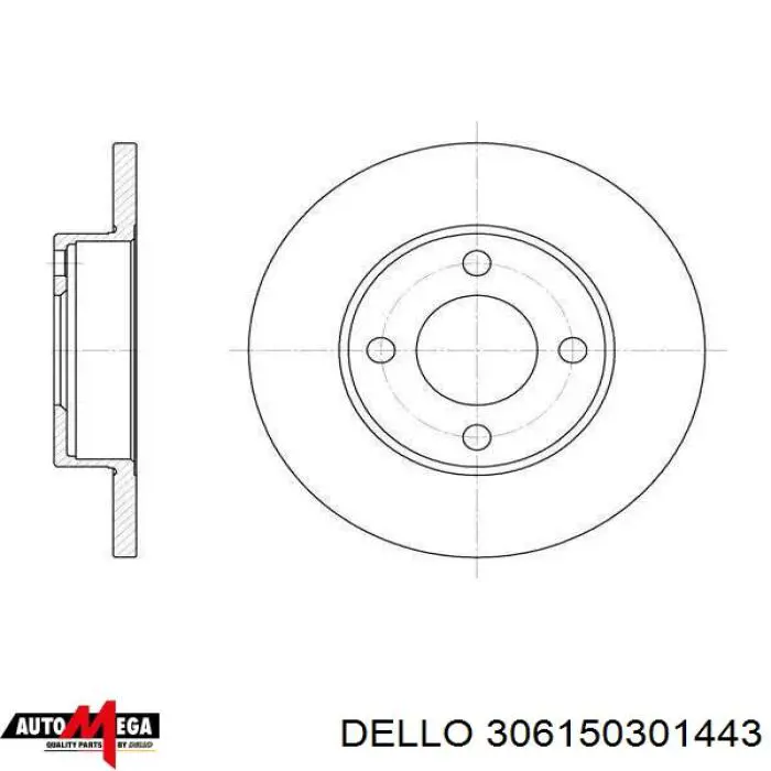 306150301443 Dello/Automega диск гальмівний передній