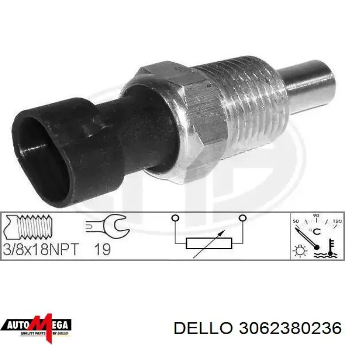 3062380236 Dello/Automega Покажчик температури охолоджуючої рідини