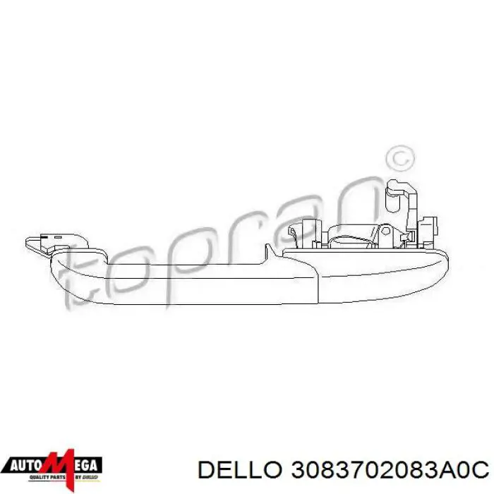 3083702083A0C Dello/Automega Ручка передніх дверей зовнішня, права