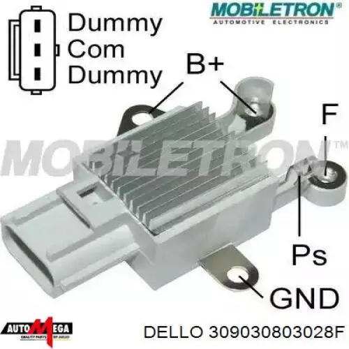 Купити 309030803028F Dello/Automega Реле регулятор напруги генератора