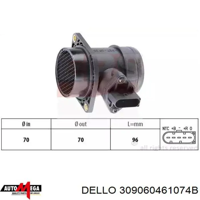 309060461074B Dello/Automega Датчик витрати повітря