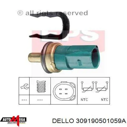 Купити 309190501059A Dello/Automega Датчик температури охолоджуючої рідини